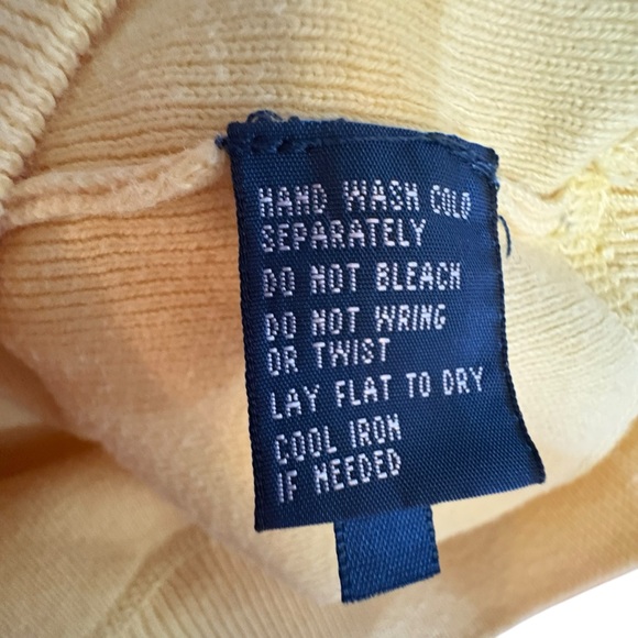 Polo by Ralph Lauren 100% Yellow Cotton Long Sleeve Crew Neck Sweater L - Picture 7 of 10